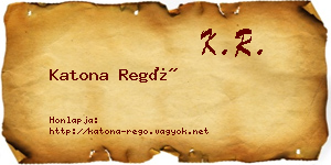 Katona Regő névjegykártya
